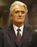 Radovan Karadzic at his initial appearance before Judge Orie at the ICTY on 31 July 2008.